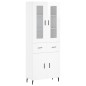 vidaXL Aparador alto madera contrachapada blanco brillo 69,5x34x180 cm