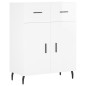 vidaXL Aparador alto madera contrachapada blanco brillo 69,5x34x180 cm