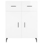 vidaXL Aparador alto madera contrachapada blanco brillo 69,5x34x180 cm