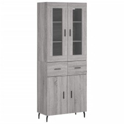 vidaXL Aparador alto madera contrachapada gris sonoma 69,5x34x180 cm