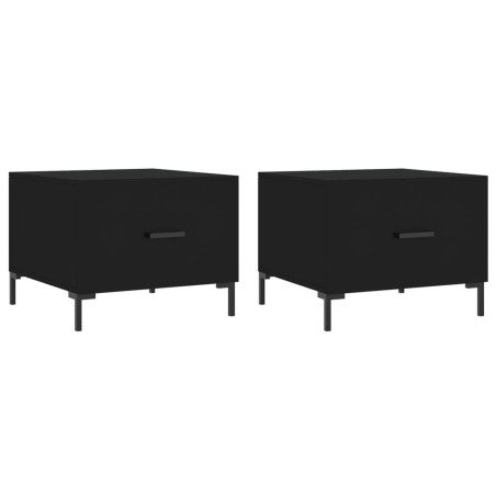 vidaXL Mesas de centro 2 uds madera de ingeniería negro 50x50x40 cm