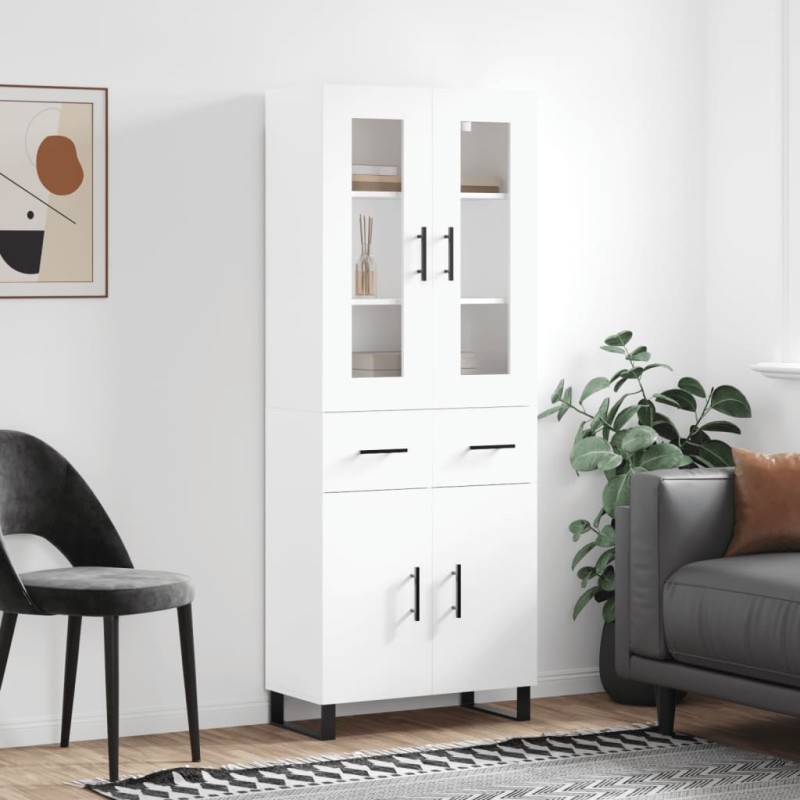 vidaXL Aparador alto madera contrachapada blanco 69,5x34x180 cm vidaXL Aparador alto madera contrachapada blanco 69,5x34x180 cm