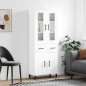 vidaXL Aparador alto madera contrachapada blanco 69,5x34x180 cm vidaXL Aparador alto madera contrachapada blanco 69,5x34x180 cm