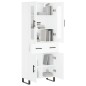 vidaXL Aparador alto madera contrachapada blanco 69,5x34x180 cm vidaXL Aparador alto madera contrachapada blanco 69,5x34x180 cm
