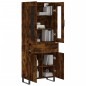 vidaXL Aparador alto madera contrachapada roble ahumado 69,5x34x180 cm vidaXL Aparador alto madera contrachapada roble ahumado 69,5x34x180 cm