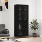 vidaXL Aparador alto madera contrachapada negro 69,5x34x180 cm vidaXL Aparador alto madera contrachapada negro 69,5x34x180 cm