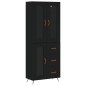 vidaXL Aparador alto madera contrachapada negro 69,5x34x180 cm vidaXL Aparador alto madera contrachapada negro 69,5x34x180 cm