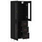 vidaXL Aparador alto madera contrachapada negro 69,5x34x180 cm vidaXL Aparador alto madera contrachapada negro 69,5x34x180 cm
