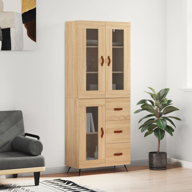 vidaXL Aparador alto madera contrachapada color roble 69,5x34x180 cm vidaXL Aparador alto madera contrachapada color roble 69,5x34x180 cm