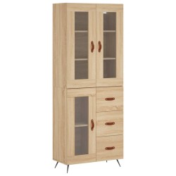 vidaXL Aparador alto madera contrachapada color roble 69,5x34x180 cm