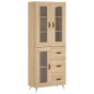 vidaXL Aparador alto madera contrachapada color roble 69,5x34x180 cm vidaXL Aparador alto madera contrachapada color roble 69,5x34x180 cm