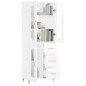 vidaXL Aparador alto madera contrachapada blanco brillo 69,5x34x180 cm vidaXL Aparador alto madera contrachapada blanco brillo 69,5x34x180 cm