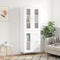 vidaXL Aparador alto madera contrachapada blanco 69,5x34x180 cm vidaXL Aparador alto madera contrachapada blanco 69,5x34x180 cm