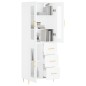 vidaXL Aparador alto madera contrachapada blanco 69,5x34x180 cm vidaXL Aparador alto madera contrachapada blanco 69,5x34x180 cm