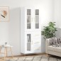 vidaXL Aparador alto madera contrachapada blanco brillo 69,5x34x180 cm vidaXL Aparador alto madera contrachapada blanco brillo 69,5x34x180 cm