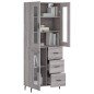 vidaXL Aparador alto madera contrachapada gris sonoma 69,5x34x180 cm vidaXL Aparador alto madera contrachapada gris sonoma 69,5x34x180 cm
