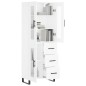 vidaXL Aparador alto madera contrachapada blanco 69,5x34x180 cm vidaXL Aparador alto madera contrachapada blanco 69,5x34x180 cm