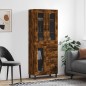 vidaXL Aparador alto madera contrachapada roble ahumado 69,5x34x180 cm vidaXL Aparador alto madera contrachapada roble ahumado 69,5x34x180 cm