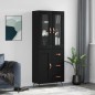 vidaXL Aparador alto madera contrachapada negro 69,5x34x180 cm vidaXL Aparador alto madera contrachapada negro 69,5x34x180 cm