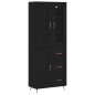 vidaXL Aparador alto madera contrachapada negro 69,5x34x180 cm vidaXL Aparador alto madera contrachapada negro 69,5x34x180 cm