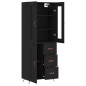vidaXL Aparador alto madera contrachapada negro 69,5x34x180 cm vidaXL Aparador alto madera contrachapada negro 69,5x34x180 cm