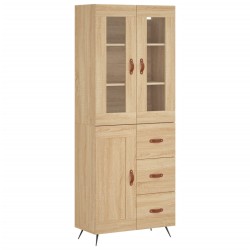 vidaXL Aparador alto madera contrachapada color roble 69,5x34x180 cm