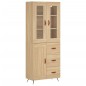 vidaXL Aparador alto madera contrachapada color roble 69,5x34x180 cm