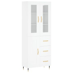 vidaXL Aparador alto madera contrachapada blanco 69,5x34x180 cm