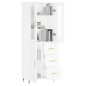 vidaXL Aparador alto madera contrachapada blanco 69,5x34x180 cm vidaXL Aparador alto madera contrachapada blanco 69,5x34x180 cm