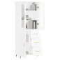 vidaXL Aparador alto madera contrachapada blanco brillo 69,5x34x180 cm vidaXL Aparador alto madera contrachapada blanco brillo 69,5x34x180 cm
