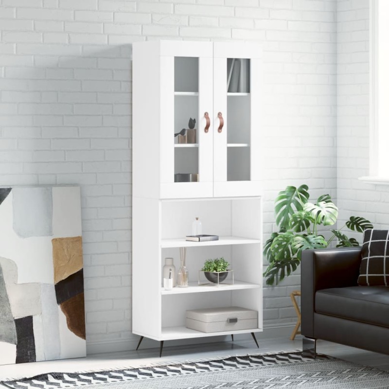 vidaXL Aparador alto madera contrachapada blanco 69,5x34x180 cm vidaXL Aparador alto madera contrachapada blanco 69,5x34x180 cm
