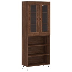 vidaXL Aparador alto madera contrachapada marrón roble 69,5x34x180 cm