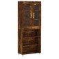 vidaXL Aparador alto madera contrachapada roble ahumado 69,5x34x180 cm