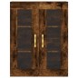 vidaXL Aparador alto madera contrachapada roble ahumado 69,5x34x180 cm