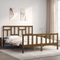 vidaXL Estructura de cama matrimonio con cabecero madera marrón miel vidaXL Estructura de cama matrimonio con cabecero madera marrón miel