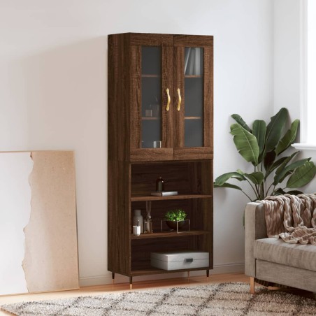 vidaXL Aparador alto madera contrachapada marrón roble 69,5x34x180 cm