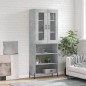 vidaXL Aparador alto madera contrachapada gris hormigón 69,5x34x180 cm vidaXL Aparador alto madera contrachapada gris hormigón 69,5x34x180 cm