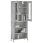 vidaXL Aparador alto madera contrachapada gris hormigón 69,5x34x180 cm vidaXL Aparador alto madera contrachapada gris hormigón 69,5x34x180 cm