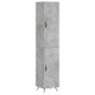 vidaXL Aparador de madera contrachapada gris hormigón 34,5x34x180 cm vidaXL Aparador de madera contrachapada gris hormigón 34,5x34x180 cm