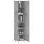 vidaXL Aparador de madera contrachapada gris hormigón 34,5x34x180 cm vidaXL Aparador de madera contrachapada gris hormigón 34,5x34x180 cm