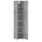 vidaXL Aparador de madera contrachapada gris hormigón 34,5x34x180 cm vidaXL Aparador de madera contrachapada gris hormigón 34,5x34x180 cm