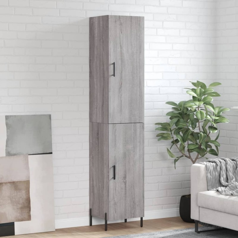 vidaXL Aparador alto madera contrachapada gris Sonoma 34,5x34x180 cm vidaXL Aparador alto madera contrachapada gris Sonoma 34,5x34x180 cm