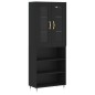 vidaXL Aparador alto madera contrachapada negro 69,5x34x180 cm vidaXL Aparador alto madera contrachapada negro 69,5x34x180 cm