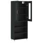 vidaXL Aparador alto madera contrachapada negro 69,5x34x180 cm vidaXL Aparador alto madera contrachapada negro 69,5x34x180 cm