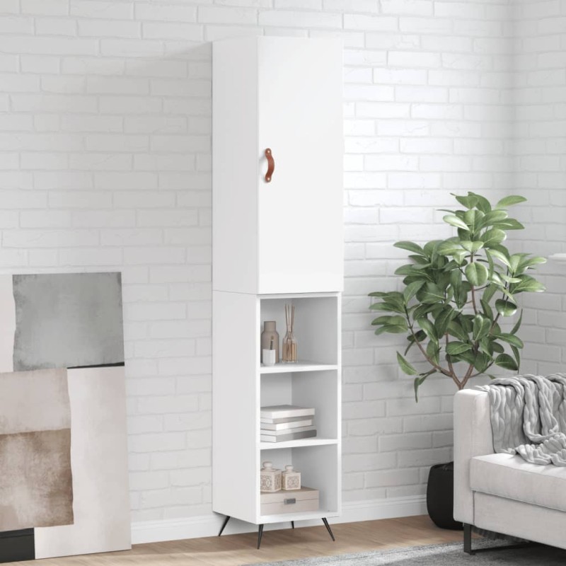 vidaXL Aparador alto madera contrachapada blanco 34,5x34x180 cm vidaXL Aparador alto madera contrachapada blanco 34,5x34x180 cm