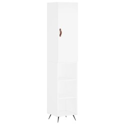 vidaXL Aparador alto madera contrachapada blanco 34,5x34x180 cm