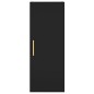 vidaXL Aparador de madera contrachapada negro 34,5x34x180 cm