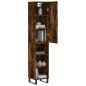 vidaXL Aparador de madera contrachapada roble ahumado 34,5x34x180 cm vidaXL Aparador de madera contrachapada roble ahumado 34,5x34x180 cm