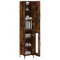 vidaXL Aparador de madera contrachapada roble ahumado 34,5x34x180 cm vidaXL Aparador de madera contrachapada roble ahumado 34,5x34x180 cm