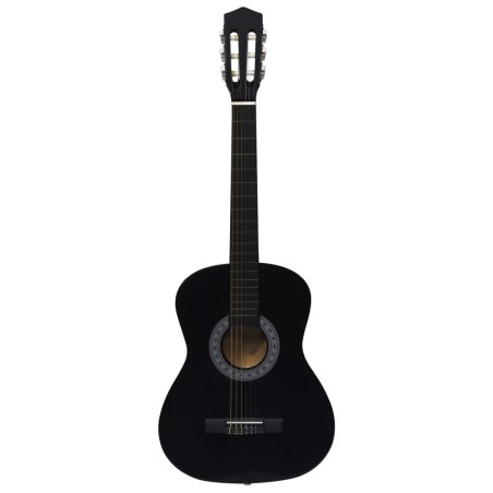 vidaXL Guitarra clásica para niños y principiantes negro 3/4 36"       